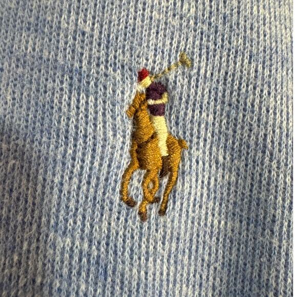 Polo Ralph Lauren Estate Rib Light Blue 1/4 Zip Long Sleeve Sweater Men 2XLT - Picture 6 of 8